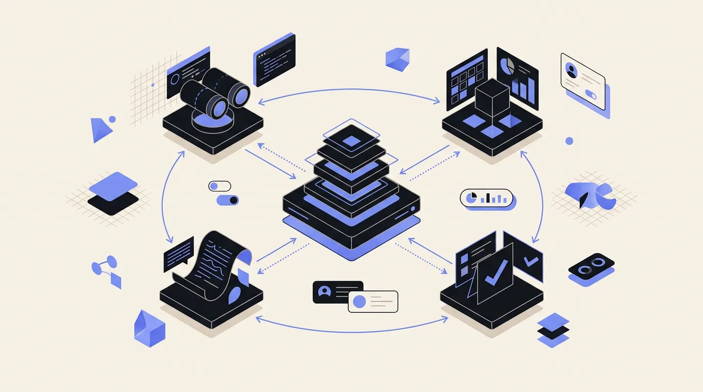 Diagrama de orquestacion multi-agente mostrando agentes especializados conectados a un orquestador central con flujos de datos entre investigador, analista, redactor y revisor