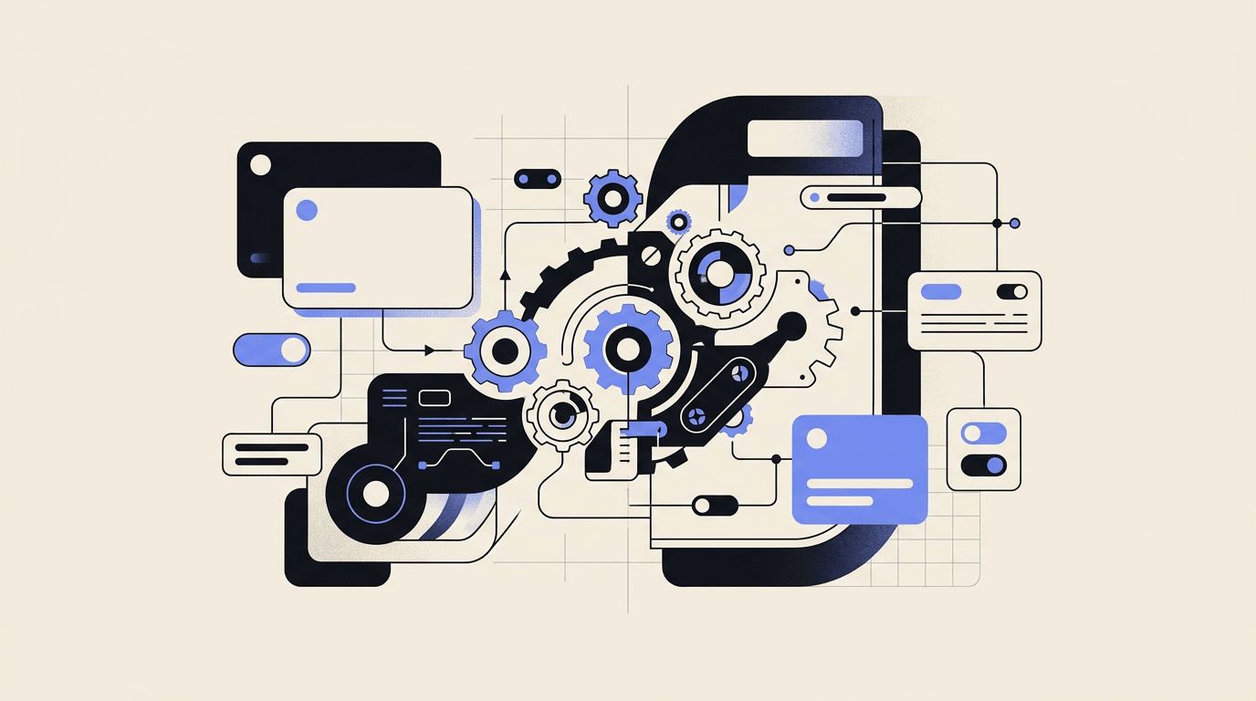 Diagrama de automatizacion robotica de procesos mostrando un bot de RPA interactuando con multiples aplicaciones empresariales de forma automatizada