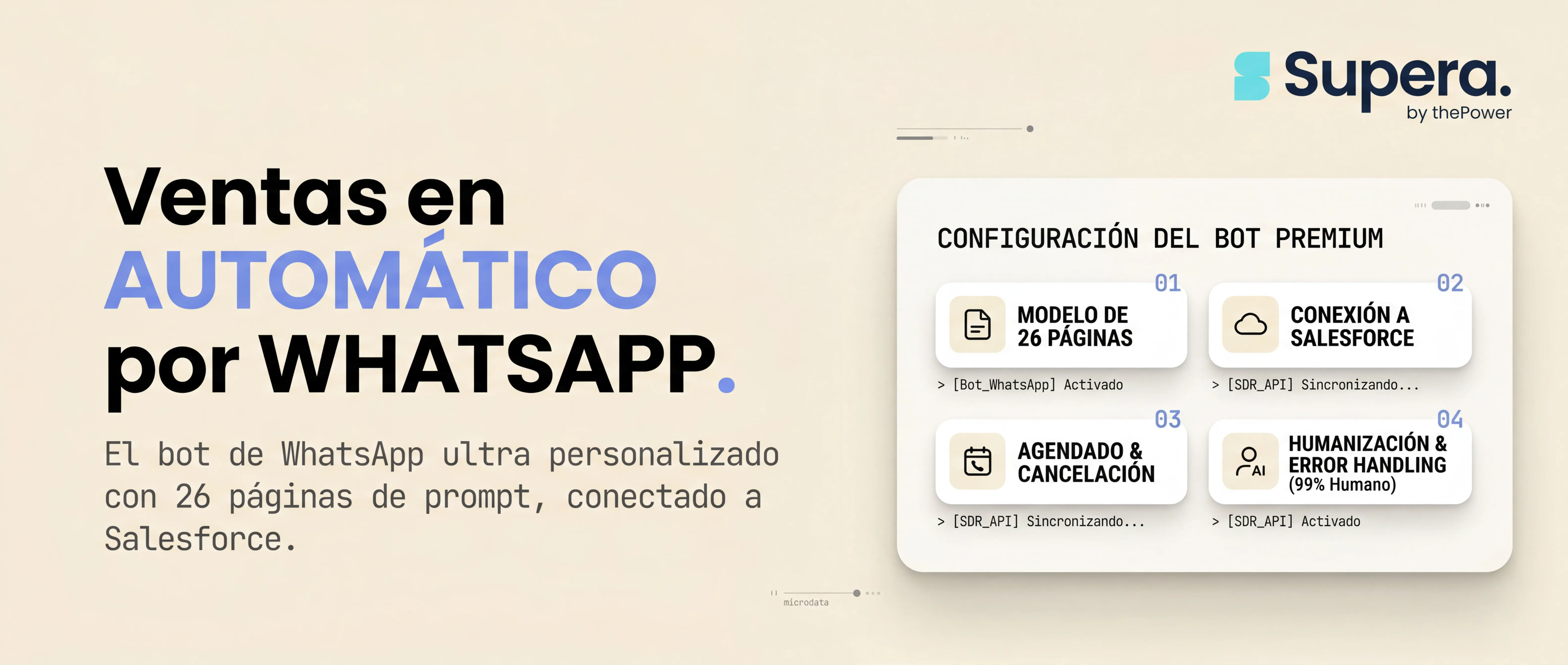 Agente conversacional hiperrealista en WhatsApp para cualificación de leads